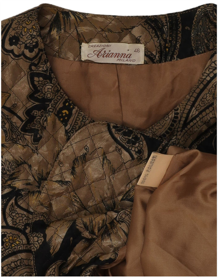 ARIANNA Giacca Blazer Trapuntata da Donna a 5 Bottoni IT 46 Large Marrone Paisley