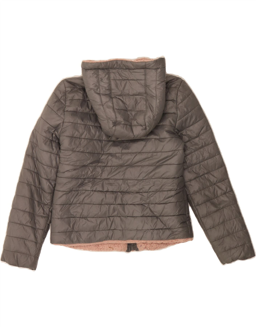MICHAEL KORS Girls Hooded Padded Jacket 10-11 Years Grey Nylon Vintage Michael Kors and Second-Hand Michael Kors from Messina Hembry 