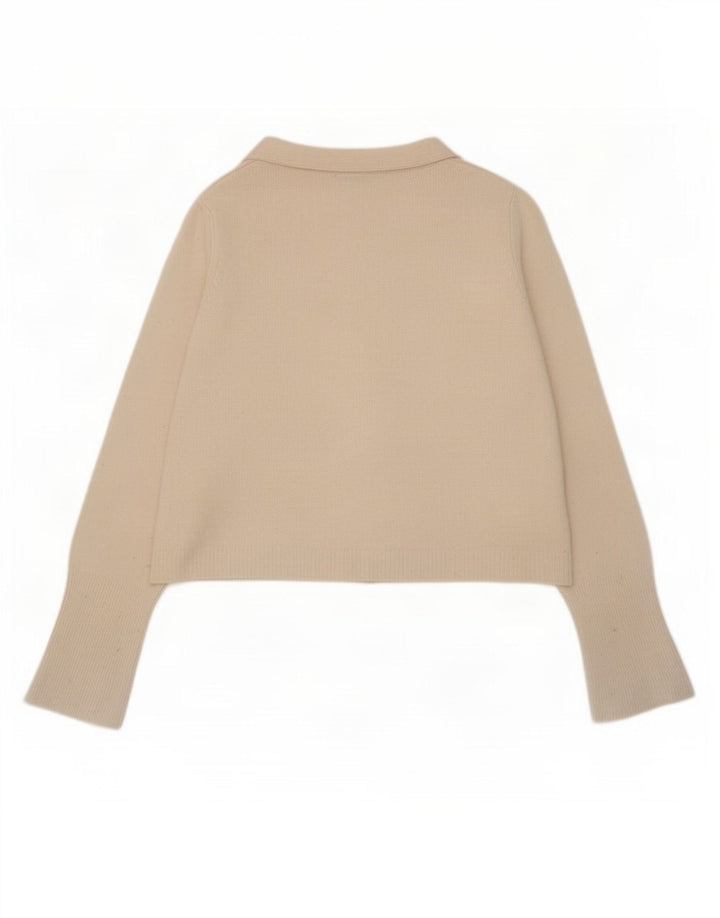 Maglione cardigan oversize da donna Zara UK 10 piccolo in lana bianca