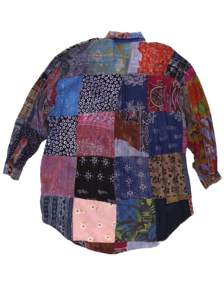 We Be Bop Abito camicia oversize da donna UK 18 XL Patchwork multicolore