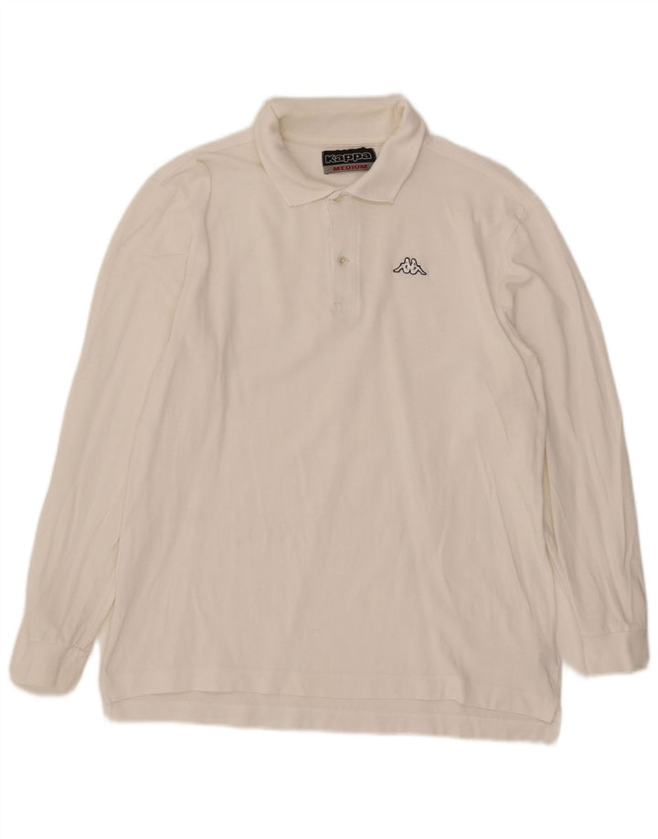 Polo Kappa Uomo Manica Lunga Cotone Bianco Medio