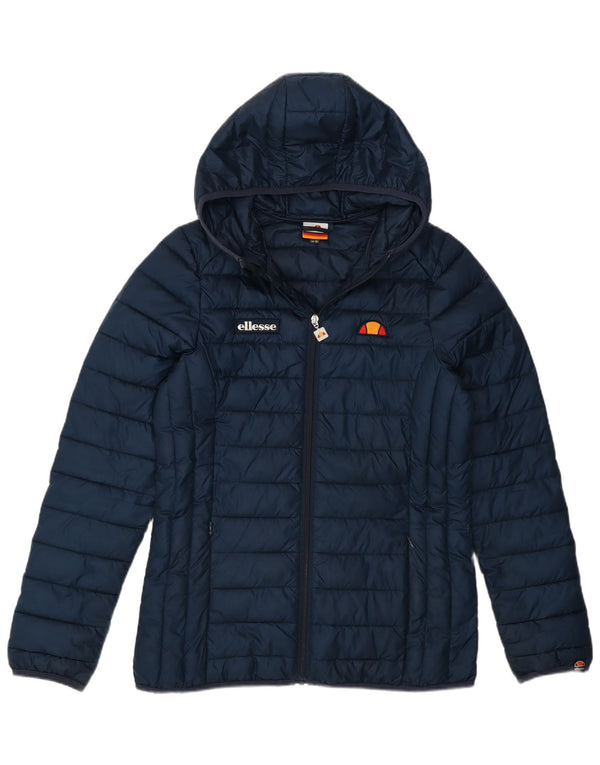 Giacca imbottita con cappuccio vestibilità ampia da donna Ellesse UK 10 Small Blu Navy
