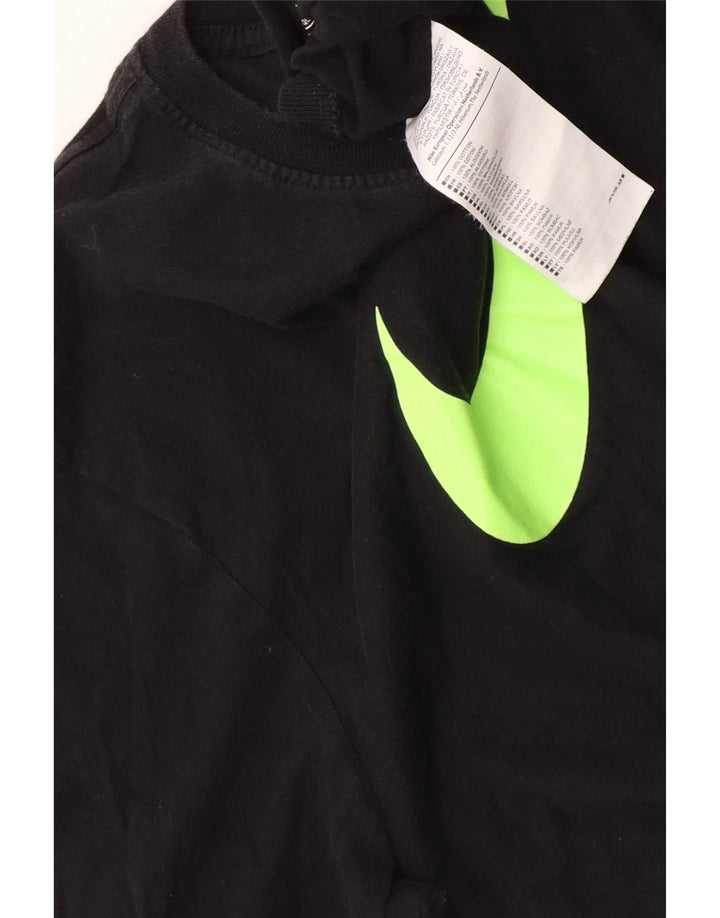 Top Nike da uomo con vestibilità atletica grafica, manica lunga, cotone nero medio