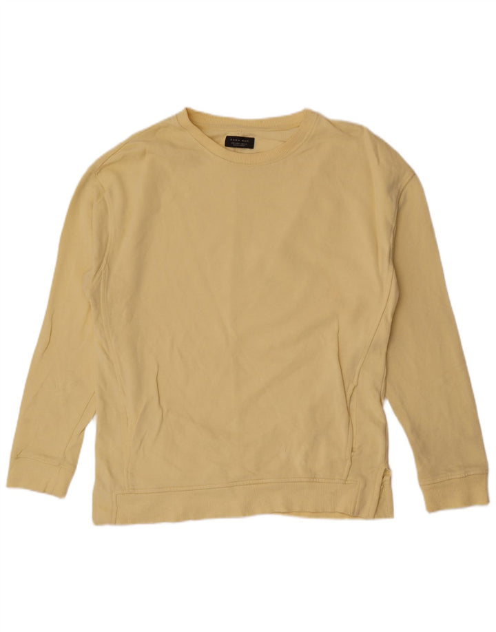 Zara Uomo Felpa Maglione Piccolo Giallo Cotone