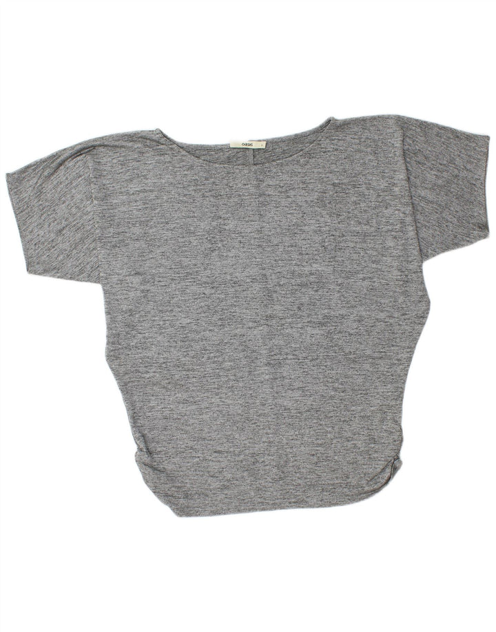 T-shirt oversize da donna Oasis UK 10 Small Poliestere chiazzato grigio