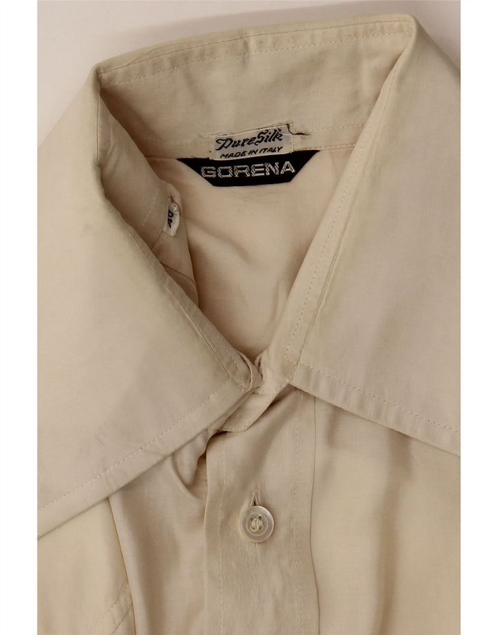 GORENA Camicia da uomo Taglia 40 Seta beige medio