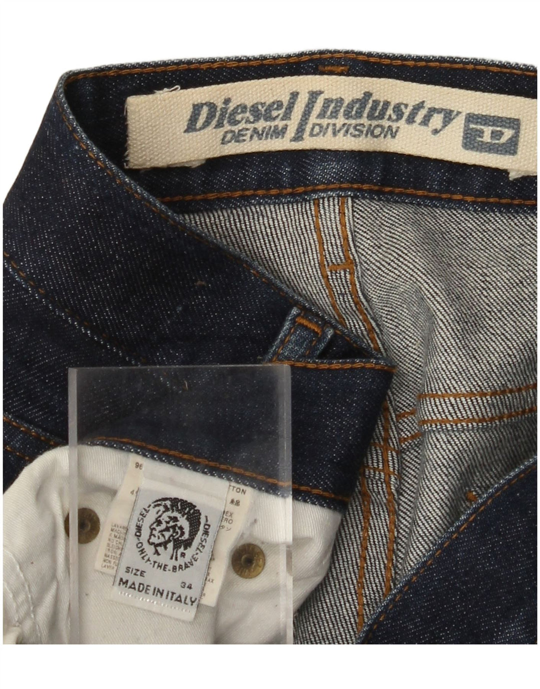 Jeans slim da uomo DIESEL W34 L27 cotone blu navy