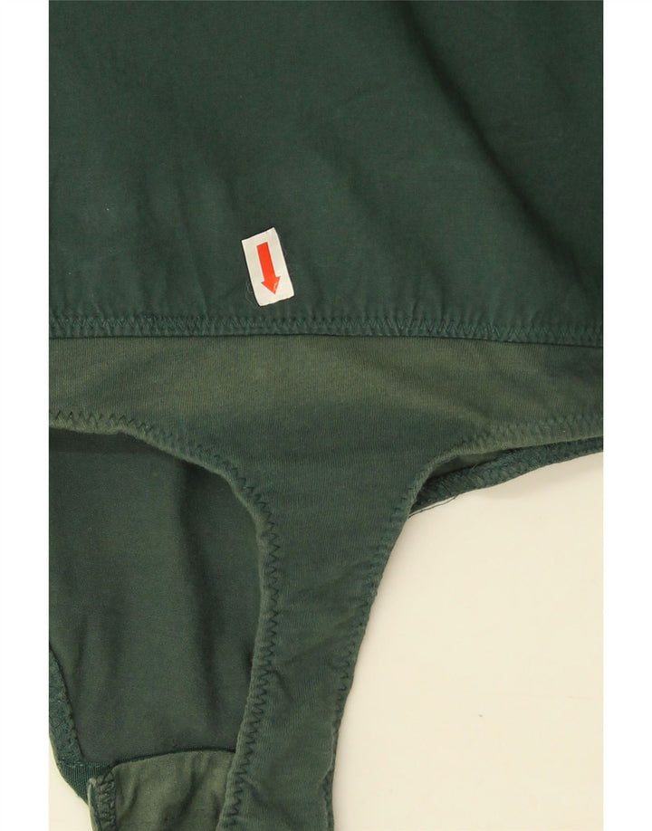 Body da donna Benetton con volant sul davanti UK 16 grande cotone verde