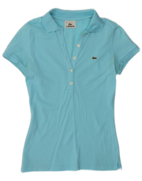 Polo da donna Lacoste taglia 34 piccola in cotone blu