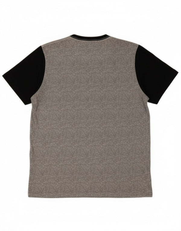 T-shirt Hollister da uomo Top Large in cotone color block grigio