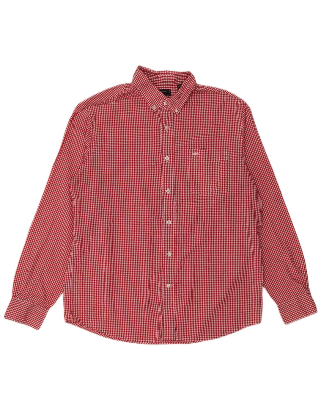 DOCKERS Camicia da uomo grande in cotone a quadretti rossi