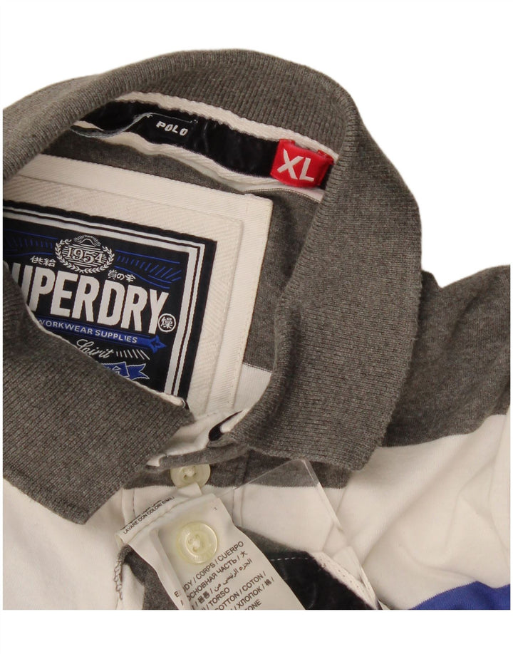 Polo da uomo Superdry XL in cotone a righe multicolore