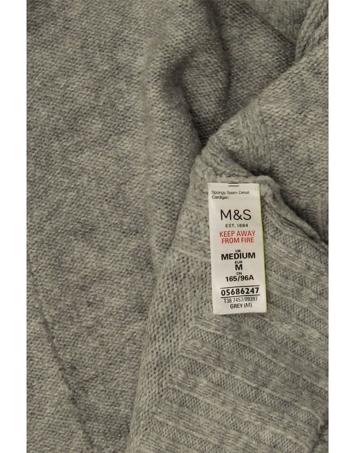 Maglione cardigan lungo da donna Marks & Spencer UK 14 Grigio medio