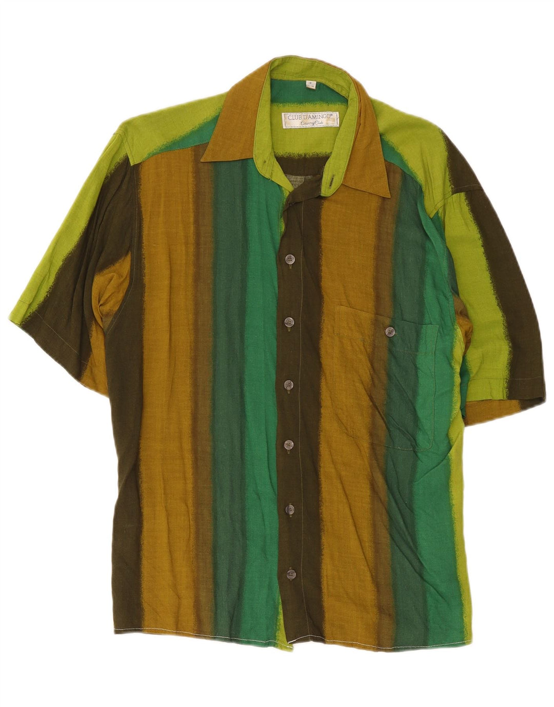 Club D'Amingo Camicia a maniche corte da uomo a righe piccole multicolore