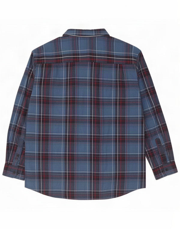 Camicia Atlas da uomo in flanella 4XL Cotone a quadri blu