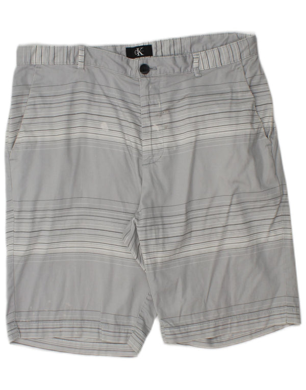 Pantaloncini chino da uomo Calvin Klein W34 cotone a righe grandi grigie