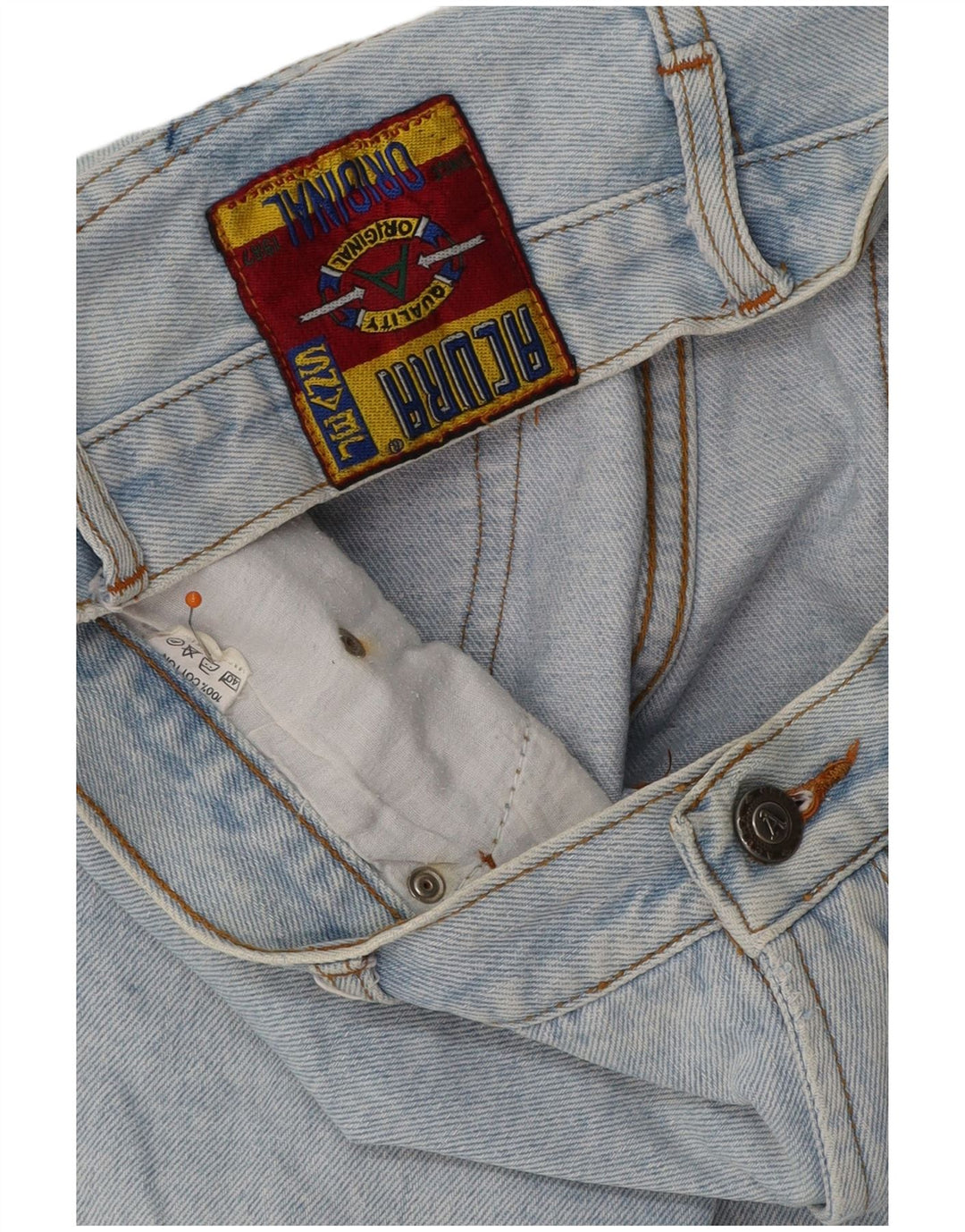 Pantaloncini di jeans da donna VINTAGE W29 cotone blu medio
