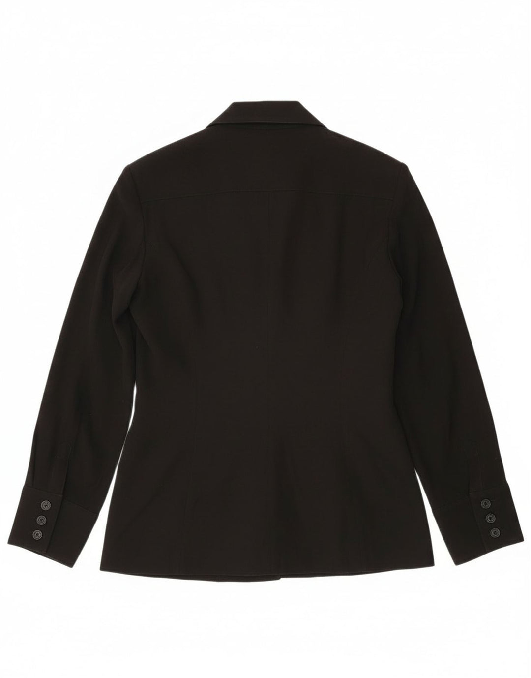 Giacca blazer vintage da donna a 6 bottoni UK 14 grande poliestere nero