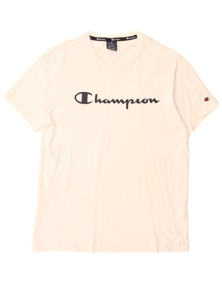 T-shirt grafica da uomo Champion Top grande in cotone bianco