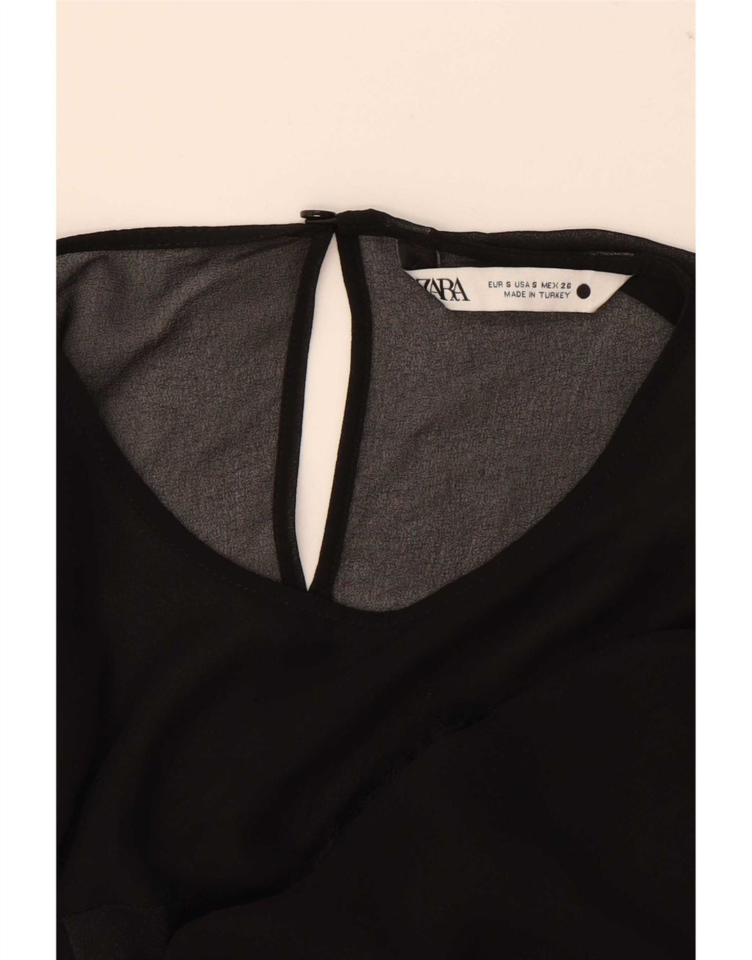 Camicetta a maniche lunghe da donna Zara UK 10 piccola poliestere nero