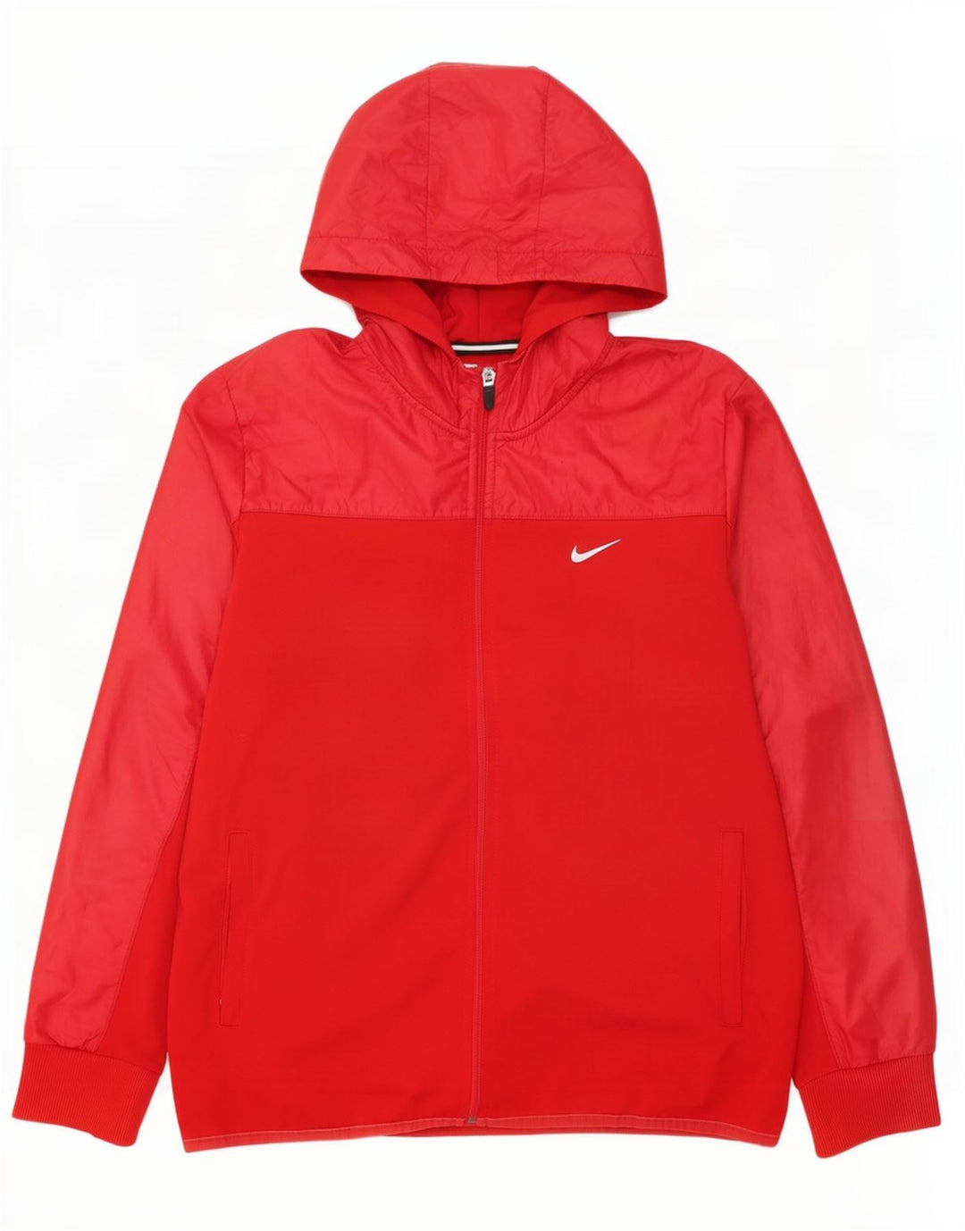 Giacca da ginnastica con cappuccio Nike Dri Fit da uomo, colore rosso medio, in poliestere