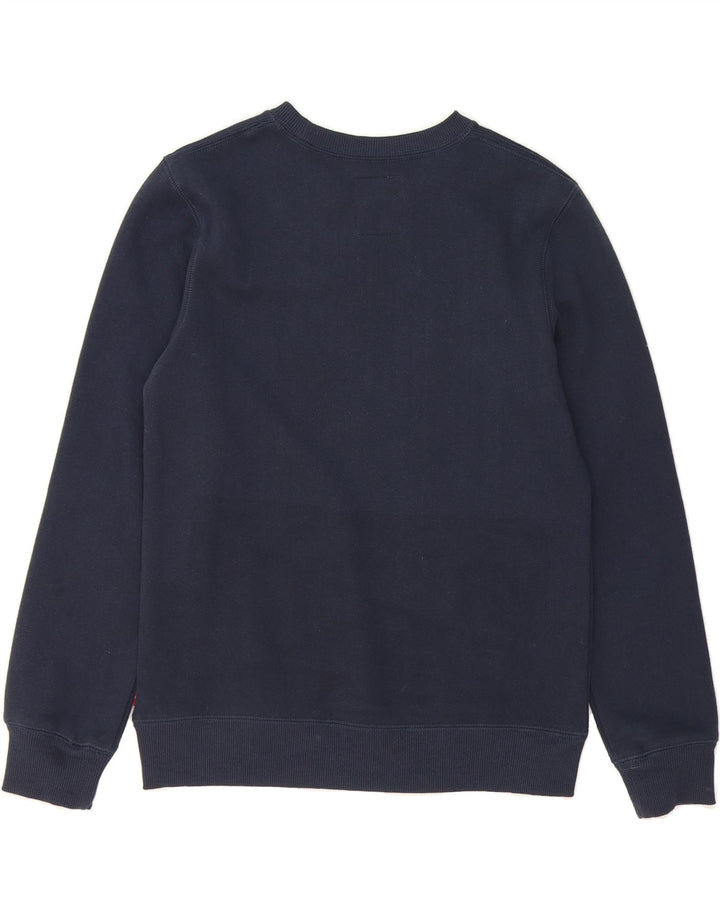 LEVI'S Boys Graphic Sweatshirt Jumper 13-14 Years Navy Blue Cotton Vintage Levi's and Second-Hand Levi's from Messina Hembry 