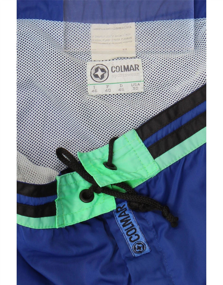 Pantaloncini da bagno da uomo Colmar in poliammide a righe blu medio