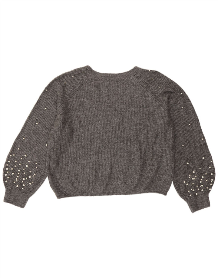 Maglione maglione con scollo a barca da donna Marks & Spencer UK 14 Grigio medio chiazzato