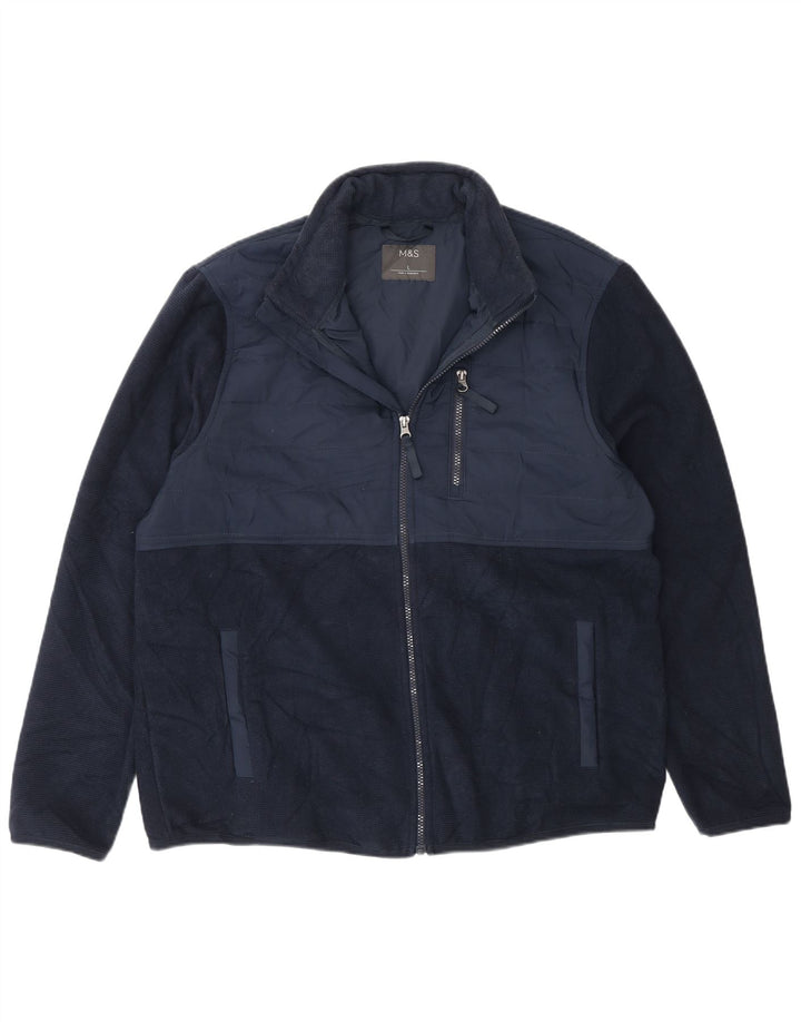 Giacca da ginnastica da uomo Marks & Spencer grande color block blu navy