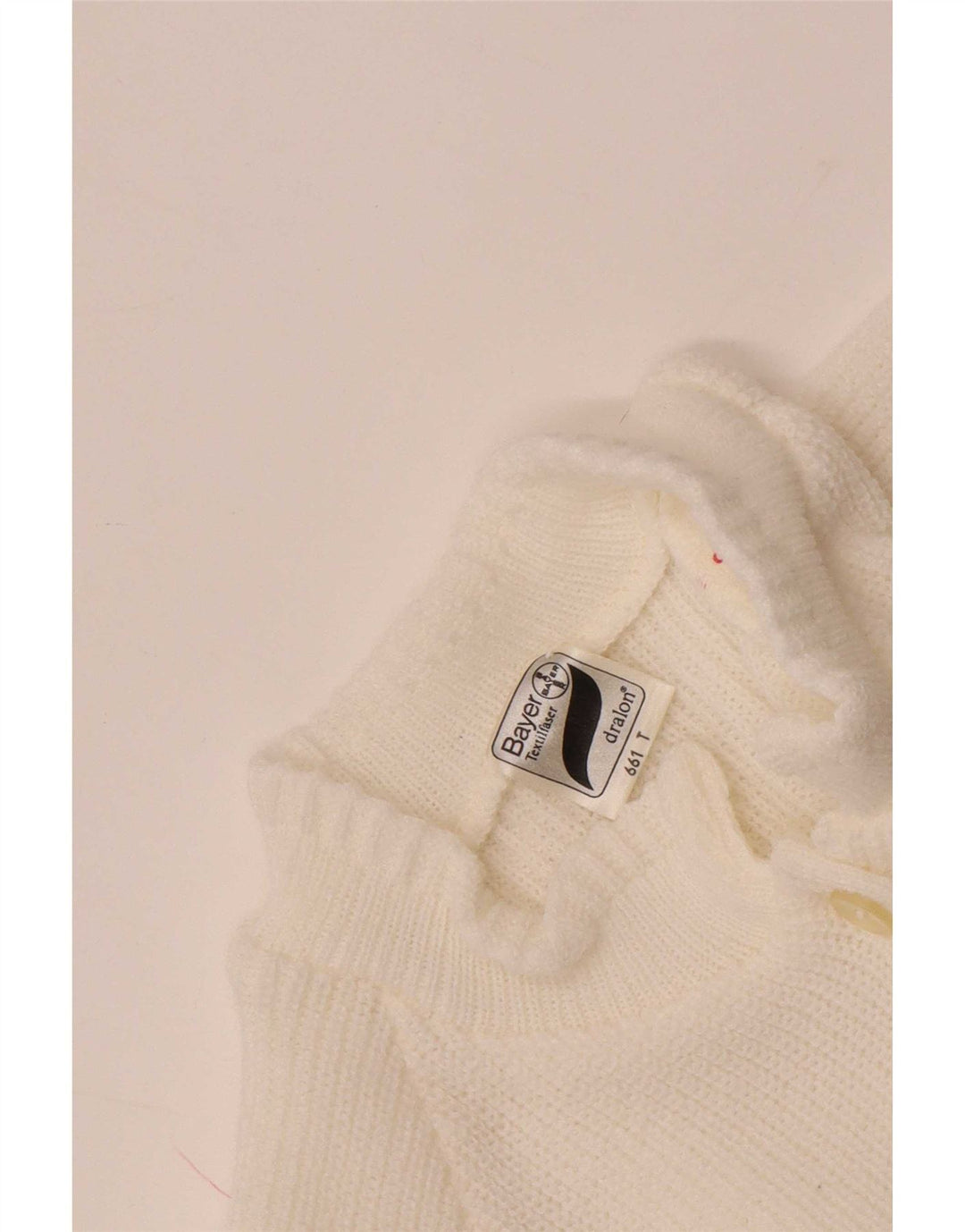 Maglione cardigan corto da donna Bayer UK 8 piccolo bianco poliacrilico