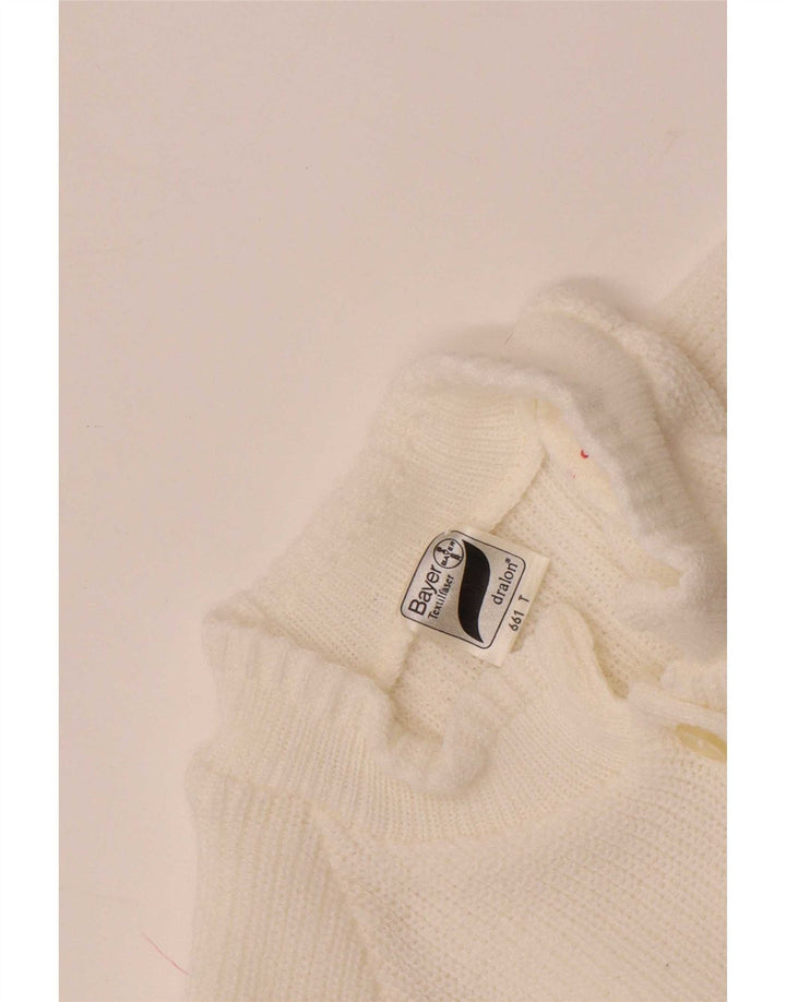 Maglione cardigan corto da donna Bayer UK 8 piccolo bianco poliacrilico
