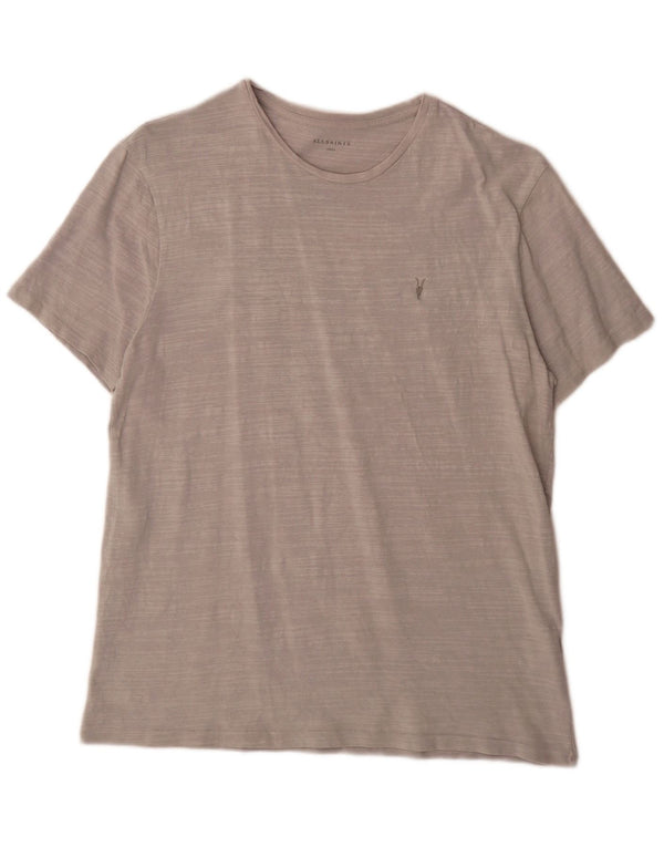T-shirt da uomo All Saints Top grande in cotone chiazzato grigio