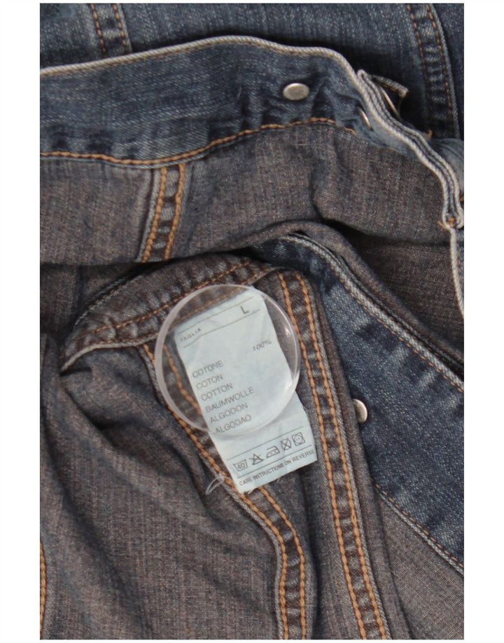 Giacca in denim da donna Sisley UK 14 grande cotone blu