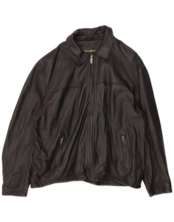 Giacca in pelle da uomo Eddie Bauer UK 42 XL in pelle nera