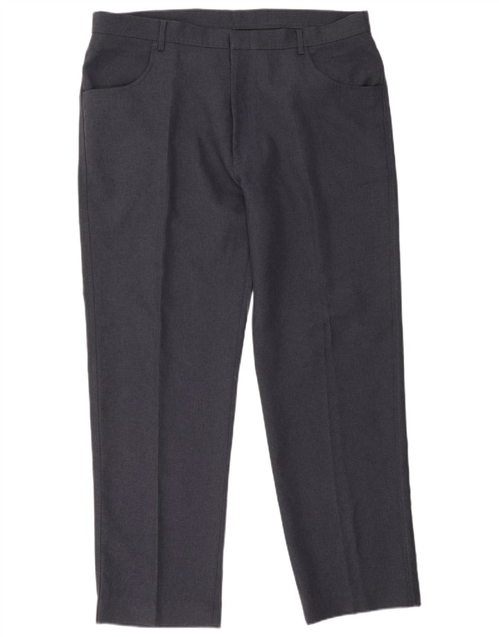 Pantaloni casual dritti da uomo Farah W40 L31 poliestere blu navy