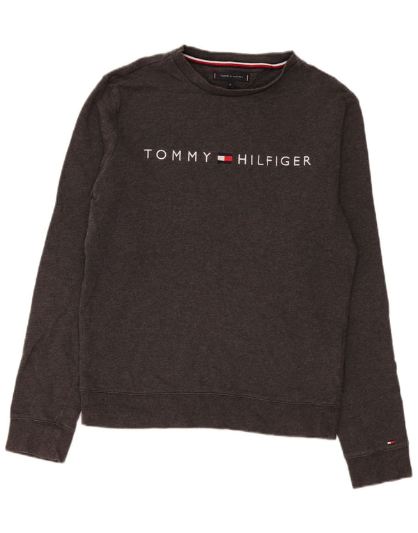 Felpa grafica da uomo Tommy Hilfiger Maglione cotone grigio medio