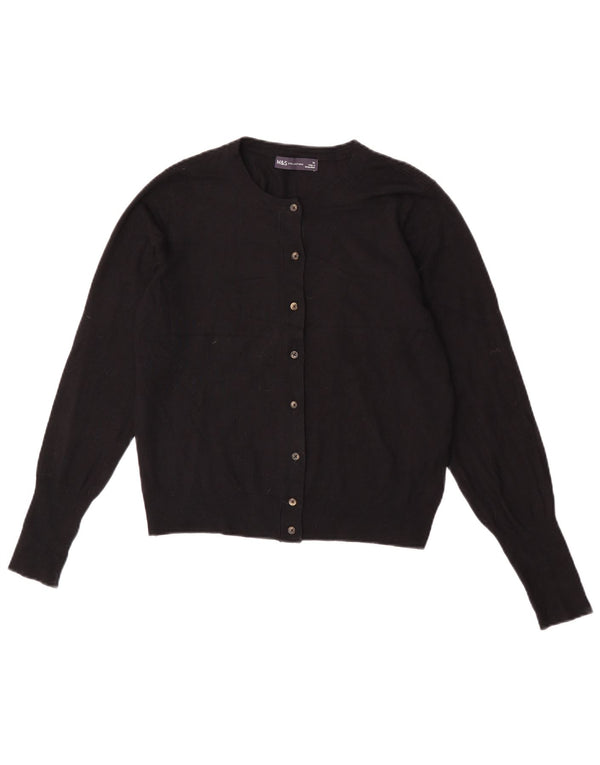 Maglione cardigan corto da donna Marks & Spencer UK 12 viscosa nera media