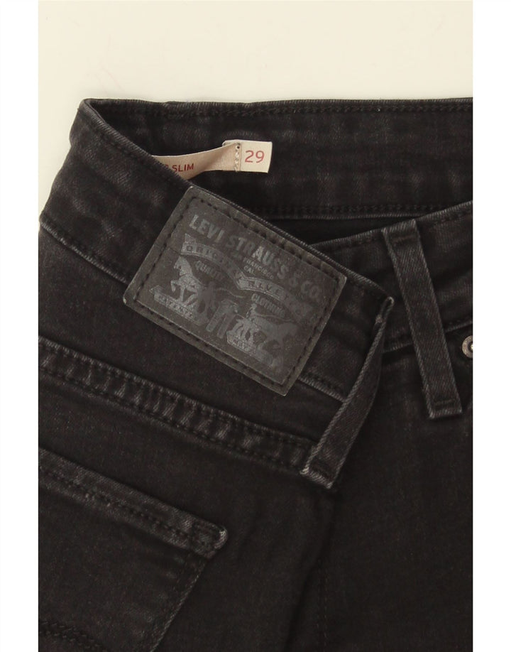 LEVI'S Womens 712 Slim Jeans W29 L31 Black Cotton Vintage Levi's and Second-Hand Levi's from Messina Hembry 