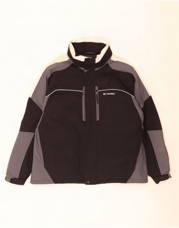 Giacca a vento con cappuccio da uomo Columbia UK 44 2XL Nylon color block nero