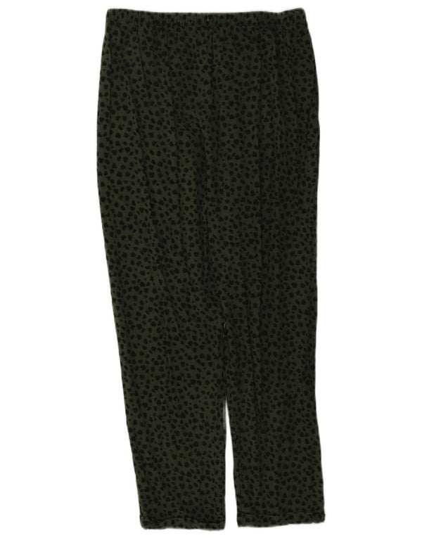 Pantaloni da donna Marks & Spencer UK 12 medi W32 L26 verde stampa animalier