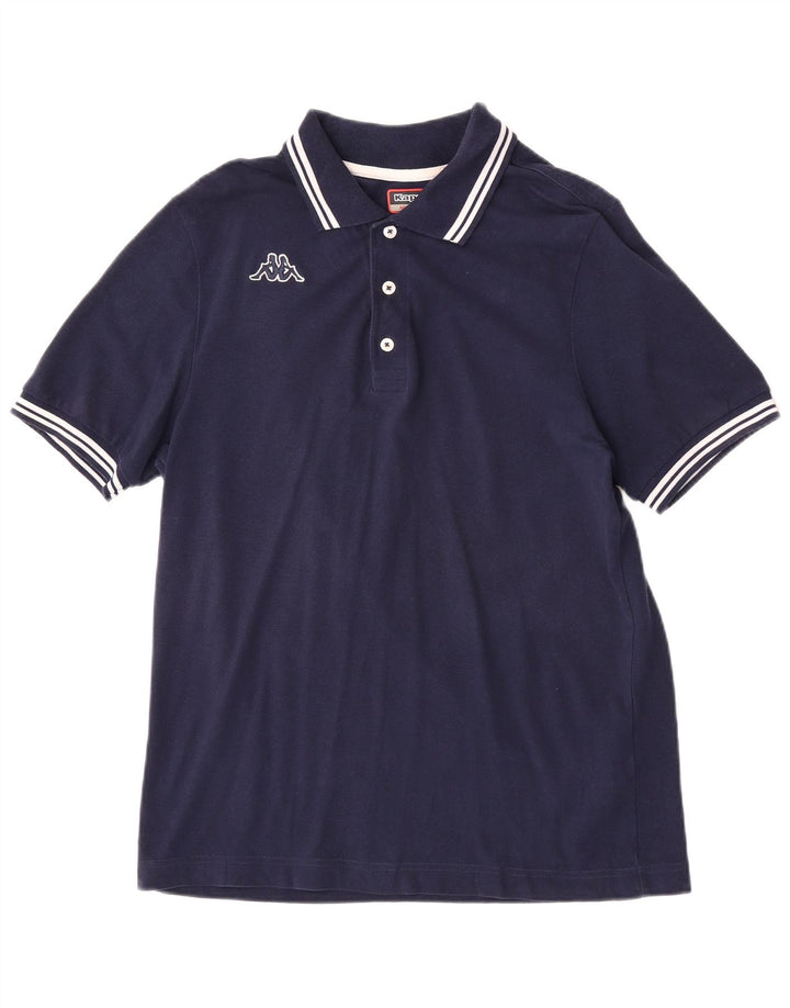 Polo Kappa Uomo Cotone Rigato Medio Blu Navy