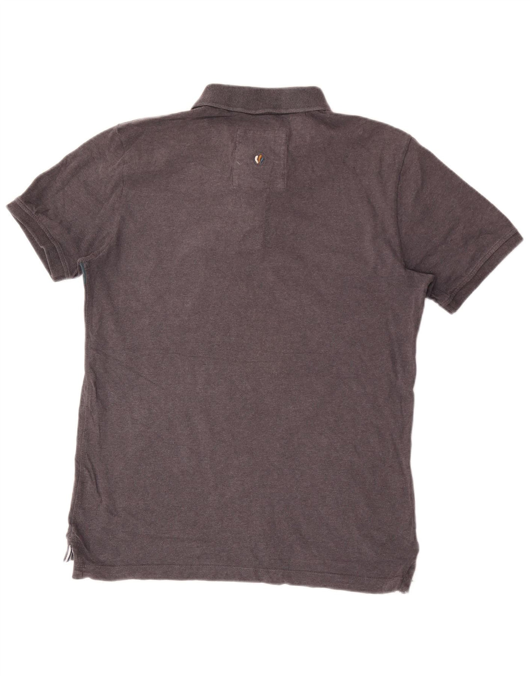 Polo da uomo Fat Face in cotone a righe grigio medio
