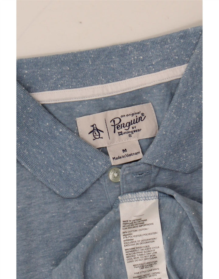 PENGUIN Polo da uomo in cotone screziato blu medio