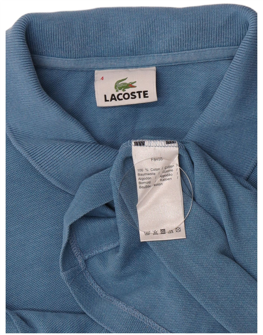 Polo da uomo Lacoste taglia 4 in cotone blu medio