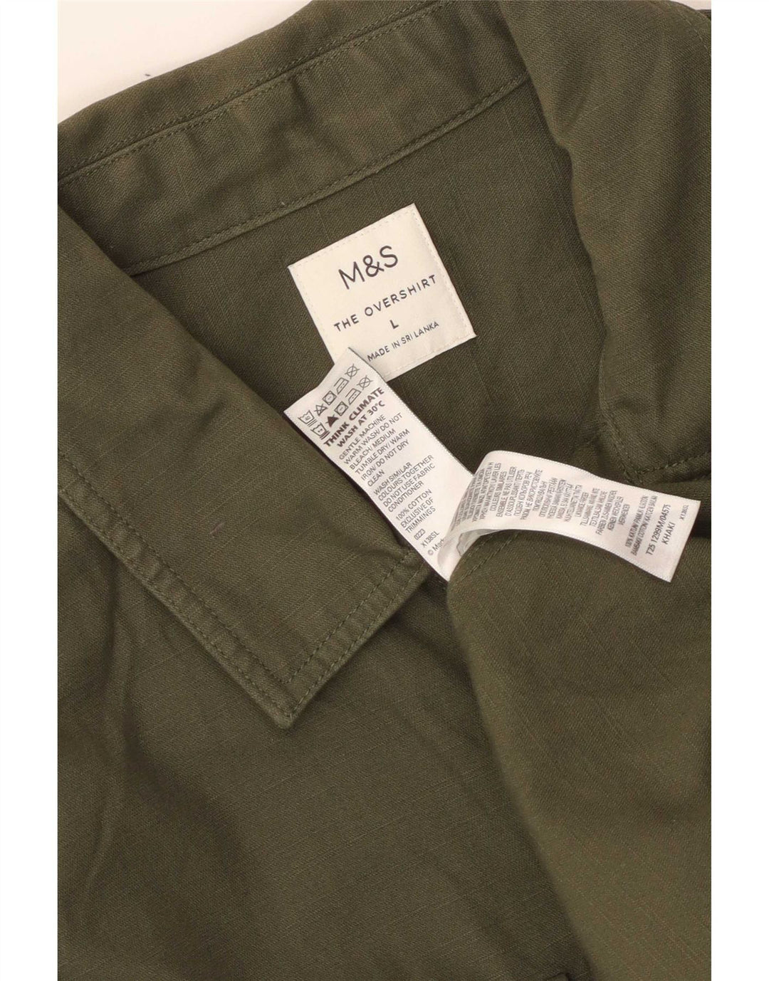 Camicia overshirt da uomo Marks & Spencer grande in cotone kaki