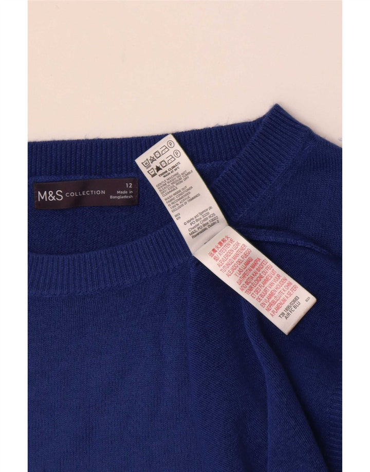 Maglione maglione con scollo a barca da donna Marks & Spencer UK 12 Acrilico blu medio