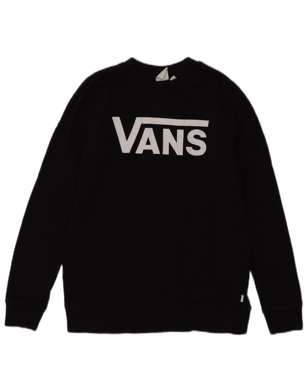 Felpa con grafica da donna Vans, maglione UK 10, piccola, cotone nero