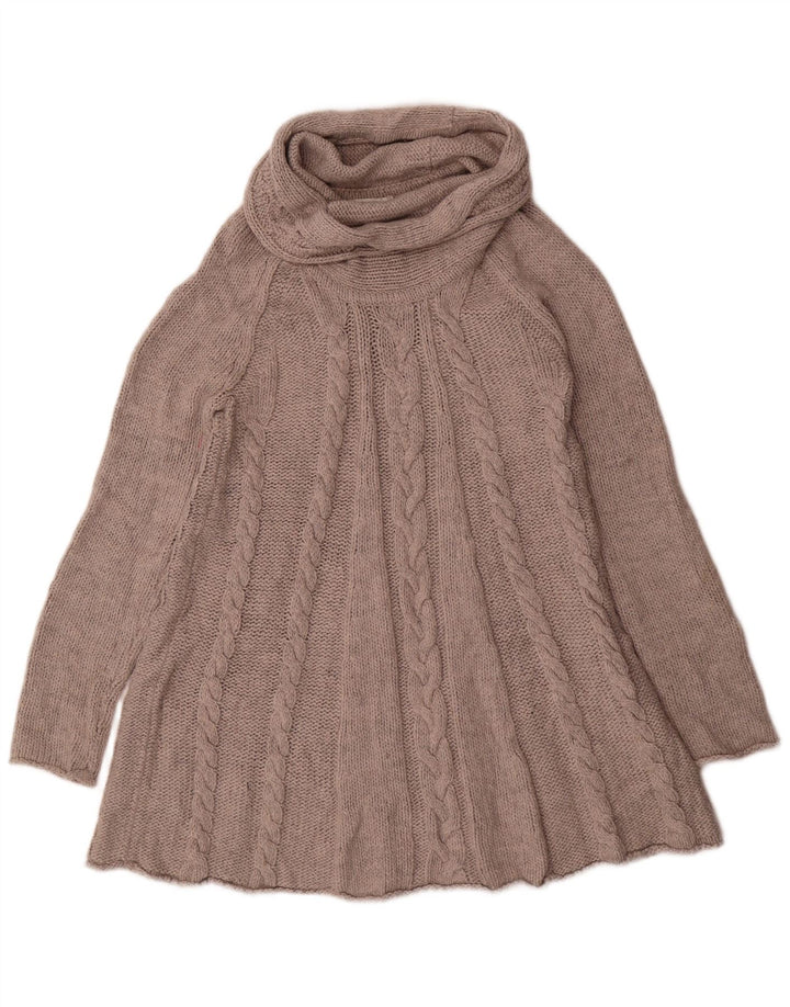 Maglione maglione a collo alto da donna Marks & Spencer UK 10 piccolo acrilico grigio
