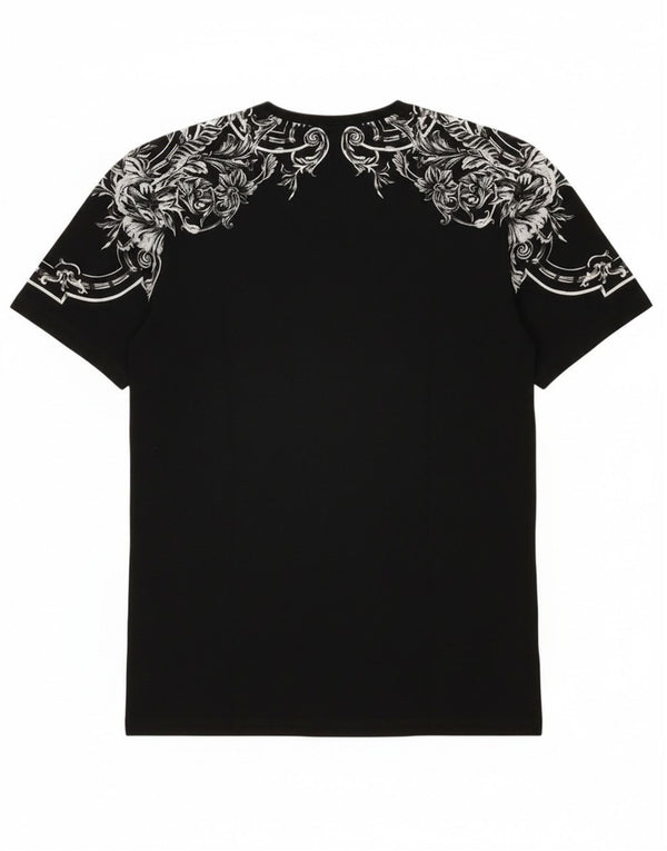 T-shirt grafica da uomo Zara Top grande nera floreale