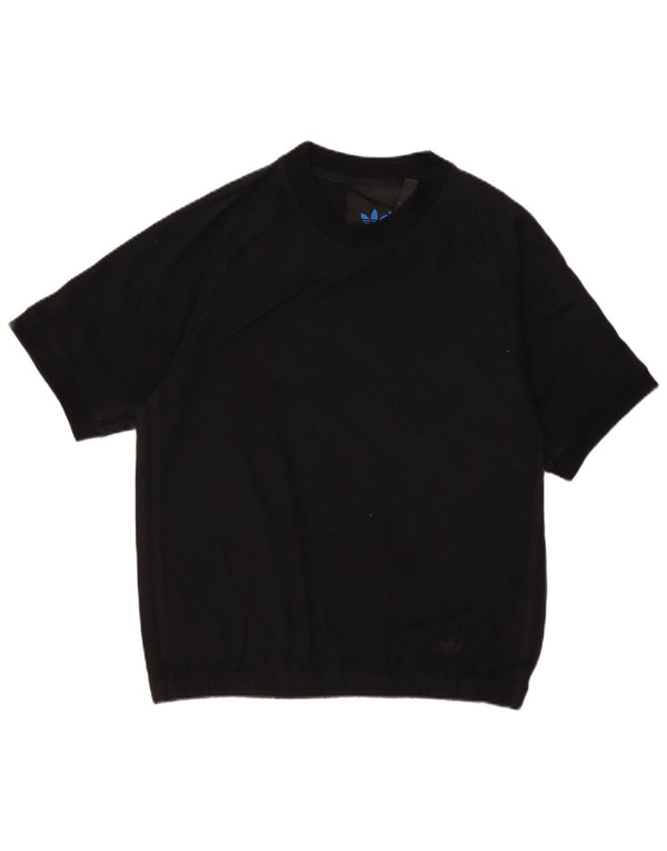 Felpa Adidas da uomo a maniche corte, piccola, in cotone nero